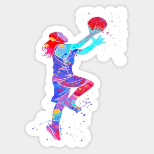 COLORFUL GIRL BASKETBALL PLAYER Sticker